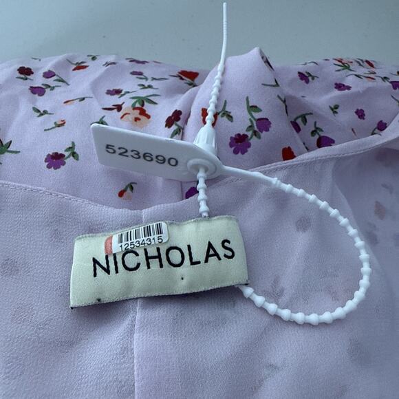 Nicholas $698 Sz 18 Pink 100 Silk Drape Sheath Dress Ruched Plunge Asymmetrical - Picture 9 of 12